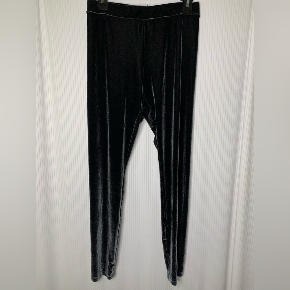 HUE Velvet Charcoal Grey Leggings / Tights Medium